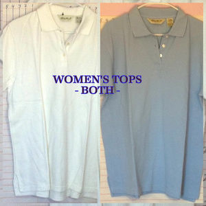 2 EDDIE BAUER women's short sleeve tops sz Large